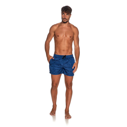 Blue Nylon Men's Beach Short Swimwear