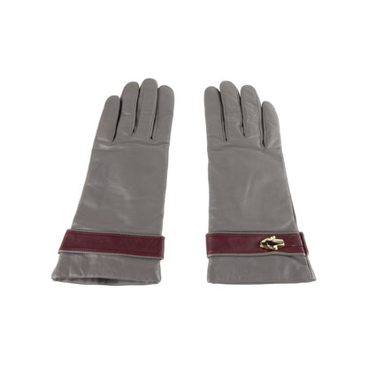 Grey Lamb Leather Gloves