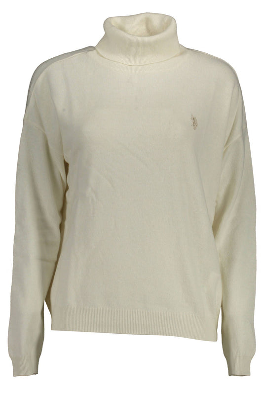 U.S. Polo Assn. Women's White Wool Turtleneck Sweater