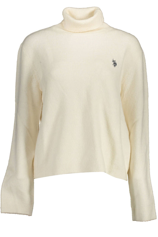 U.S. Polo Assn. Women's White Nylon Turtleneck Sweater