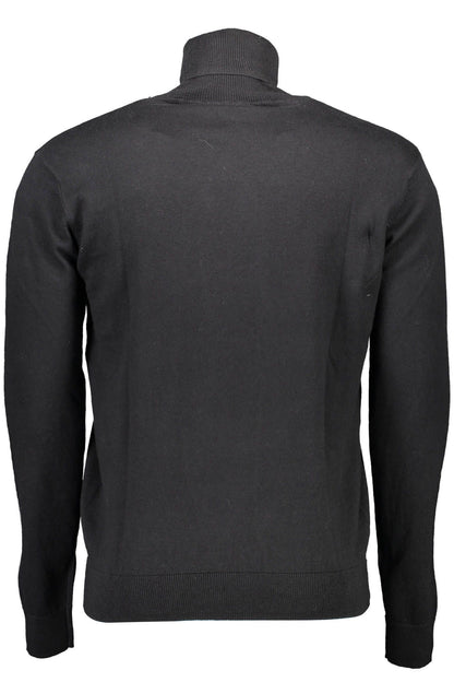 U.S. Polo Assn. Men's Black Cotton Turtleneck Sweater