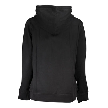 Sleek Black Hooded Fleece Sweatshirt with Logo