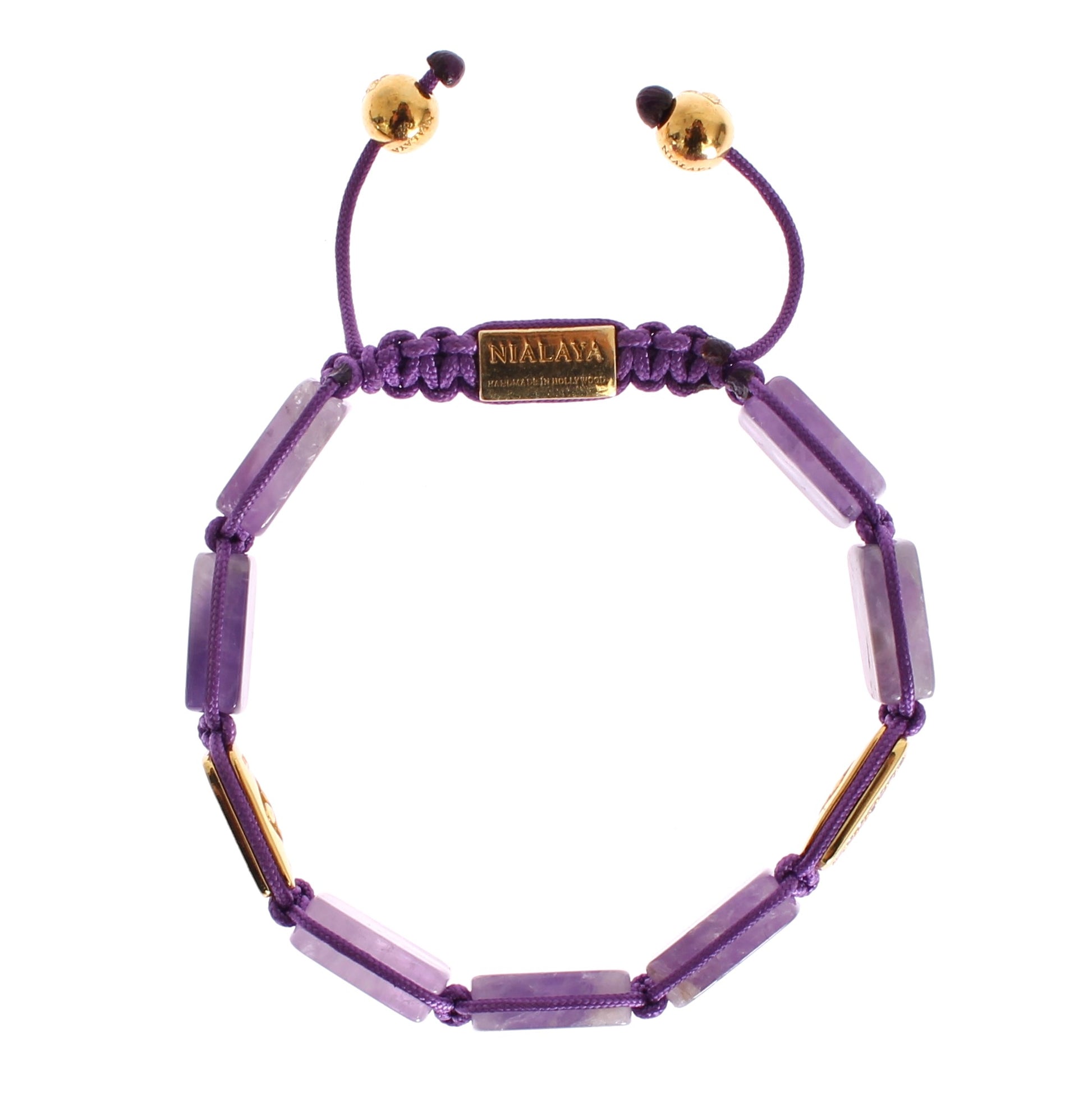 CZ Amethyst 18K Gold 925 Bracelet - Designed by Nialaya Available to Buy at a Discounted Price on Moon Behind The Hill Online Designer Discount Store