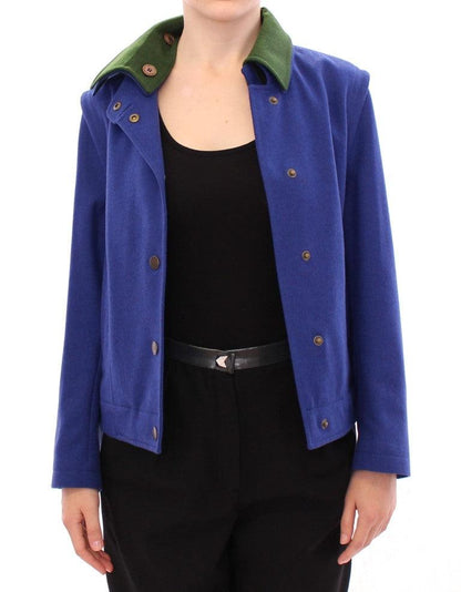 Habsburg Blue Green Wool Jacket Coat - Designed by Andrea Incontri Available to Buy at a Discounted Price on Moon Behind The Hill Online Designer Discount Store