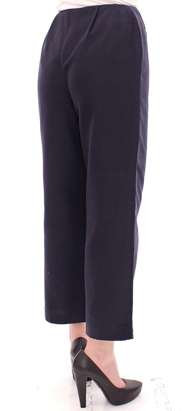Blue Cropped Cotton Pants - Designed by Andrea Incontri Available to Buy at a Discounted Price on Moon Behind The Hill Online Designer Discount Store