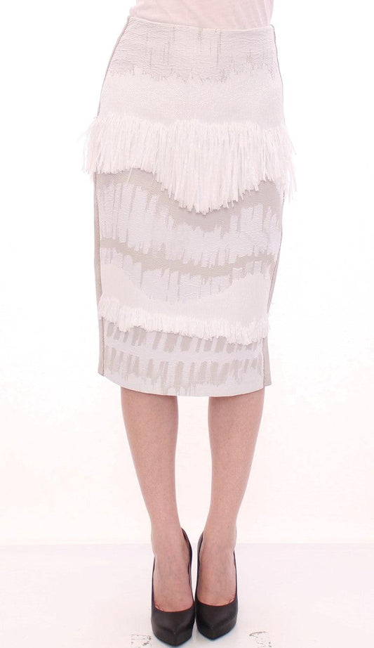 White Acrylic Straight Pencil Skirt designed by Arzu Kaprol available from Moon Behind The Hill's Women's Clothing range