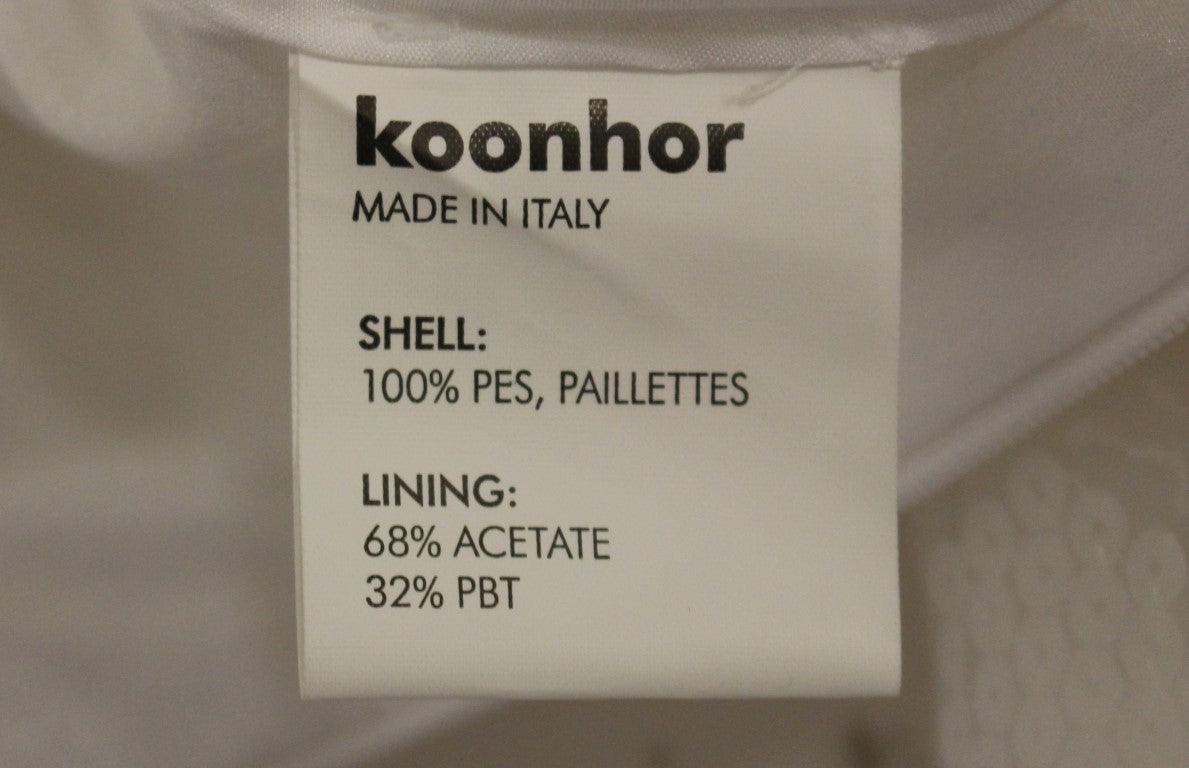 White Sequined Straight Pencil Skirt designed by Koonhor available from Moon Behind The Hill's Women's Clothing range