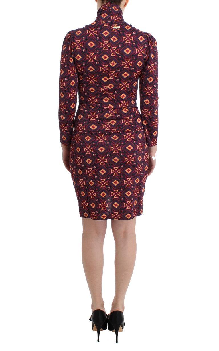 Multicolor Longsleeved Turtleneck Viscose Dress designed by GF Ferre available from Moon Behind The Hill's Women's Clothing range