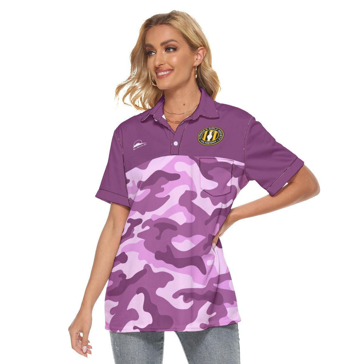 O'Riada's GS Purple & Pink Camo Women's Polo T-Shirt