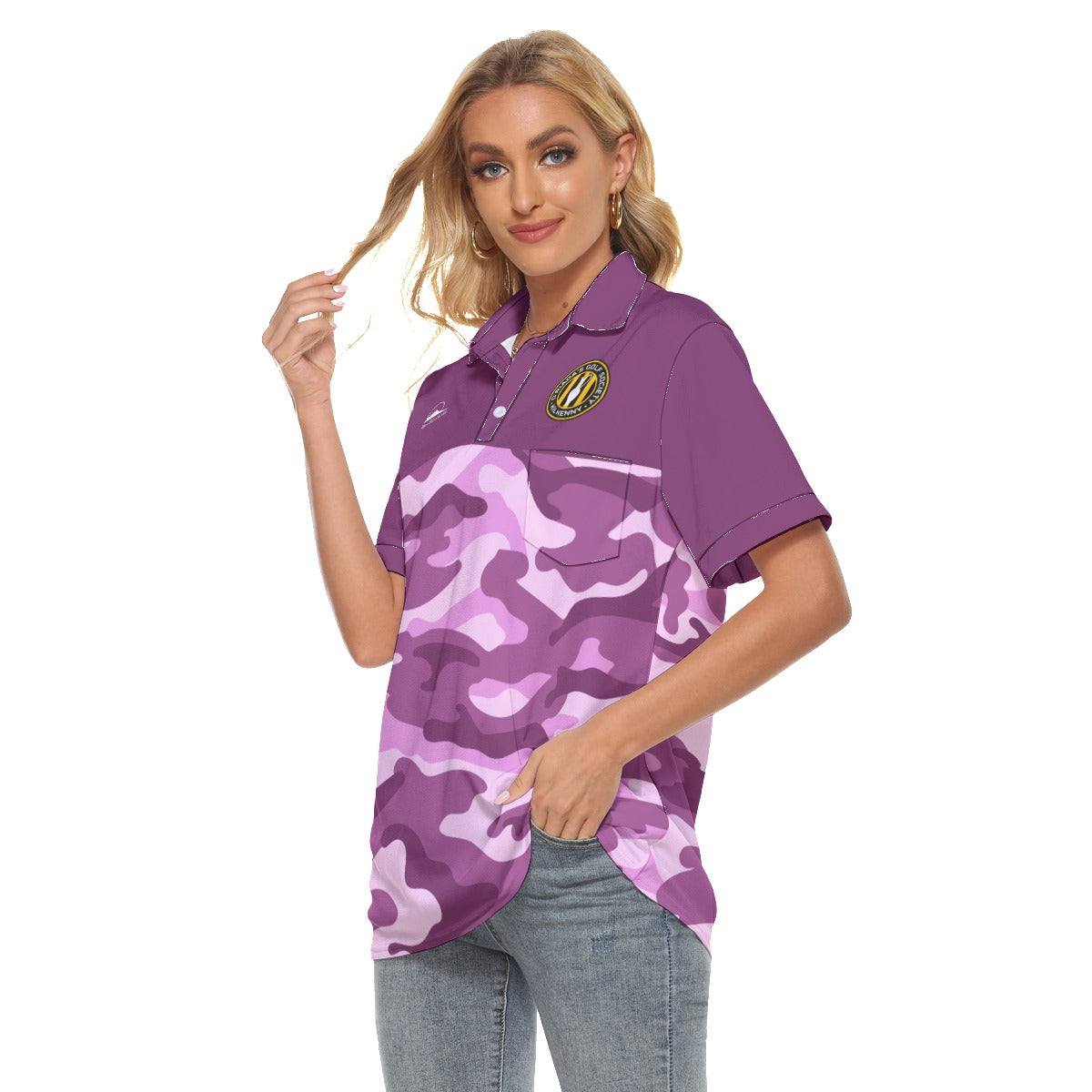 O'Riada's GS Purple & Pink Camo Women's Polo T-Shirt