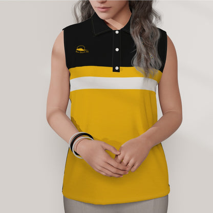 O'Riada's GS Black & Amber Women's Sleeveless Polo Shirt