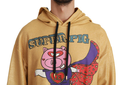 Gold Pig of the Year Hooded Sweater - Designed by Dolce & Gabbana Available to Buy at a Discounted Price on Moon Behind The Hill Online Designer Discount Store