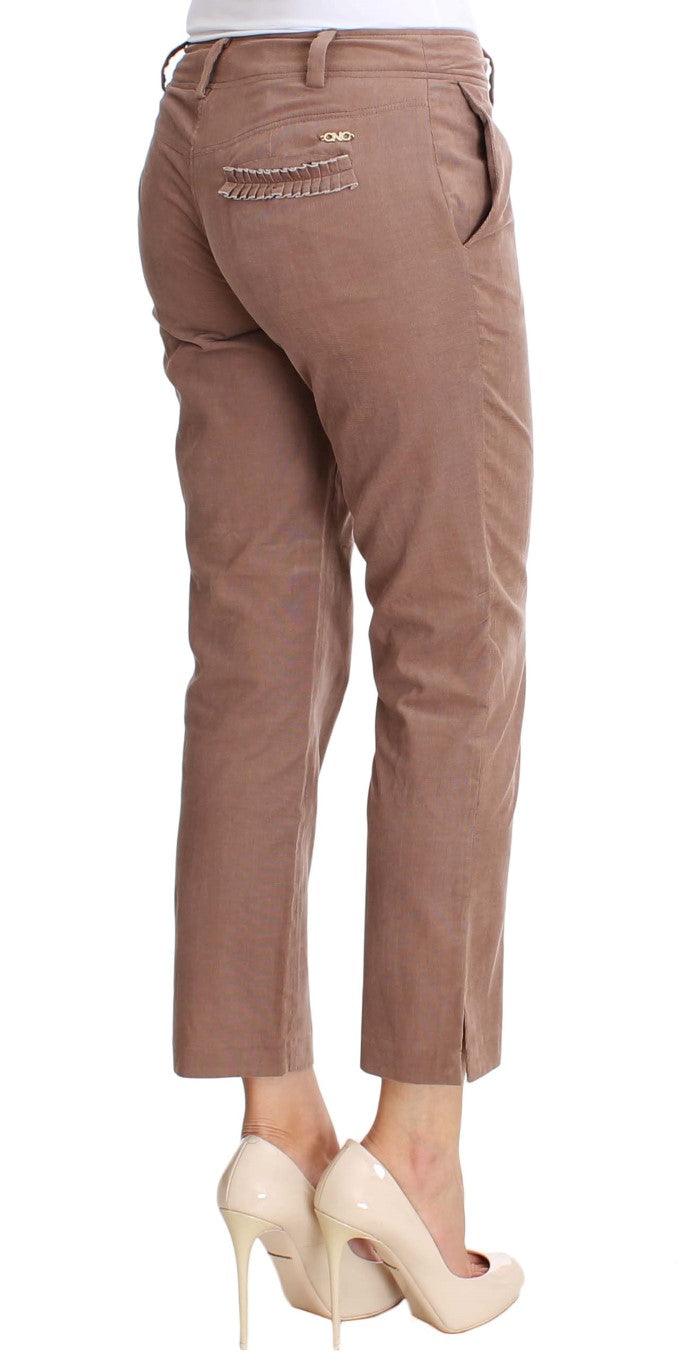Brown Cropped Corduroys Pants - Designed by Costume National Available to Buy at a Discounted Price on Moon Behind The Hill Online Designer Discount Store