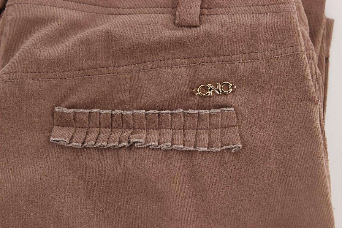 Brown Cropped Corduroys Pants - Designed by Costume National Available to Buy at a Discounted Price on Moon Behind The Hill Online Designer Discount Store