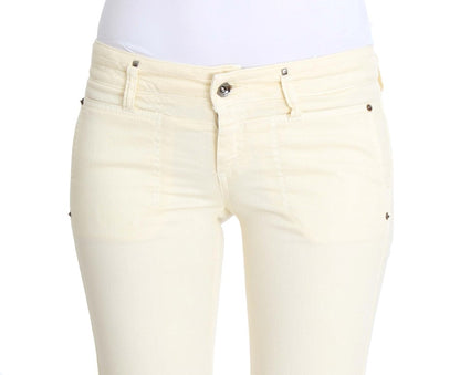 White Cotton Stretch Flare Jeans designed by Costume National available from Moon Behind The Hill's Women's Clothing range
