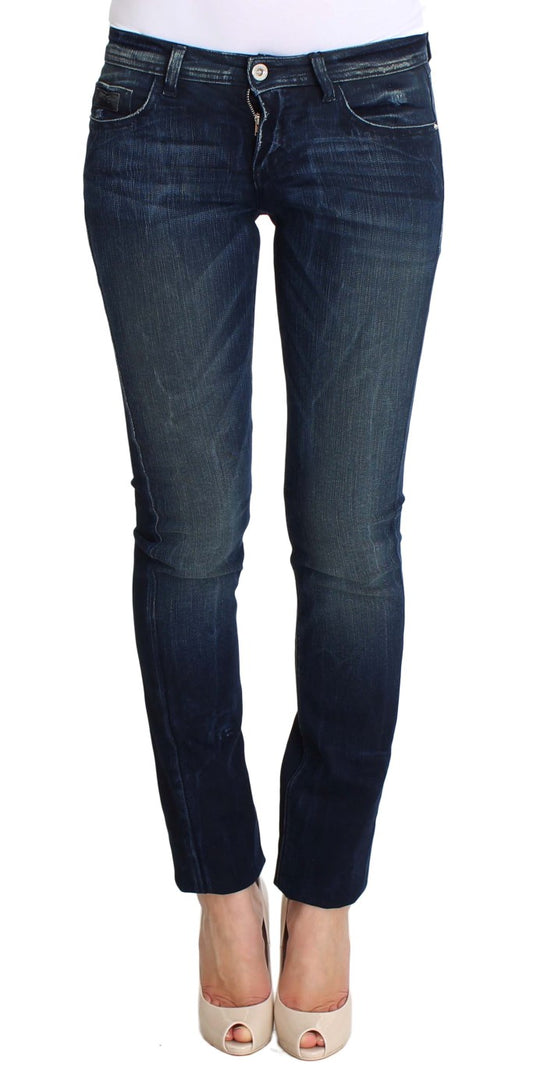 Blue Wash Cotton Slim Fit Skinny Jeans - Designed by Costume National Available to Buy at a Discounted Price on Moon Behind The Hill Online Designer Discount Store