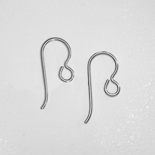 DIY supply - Titanium ear hooks  (1 pair, silver)-0