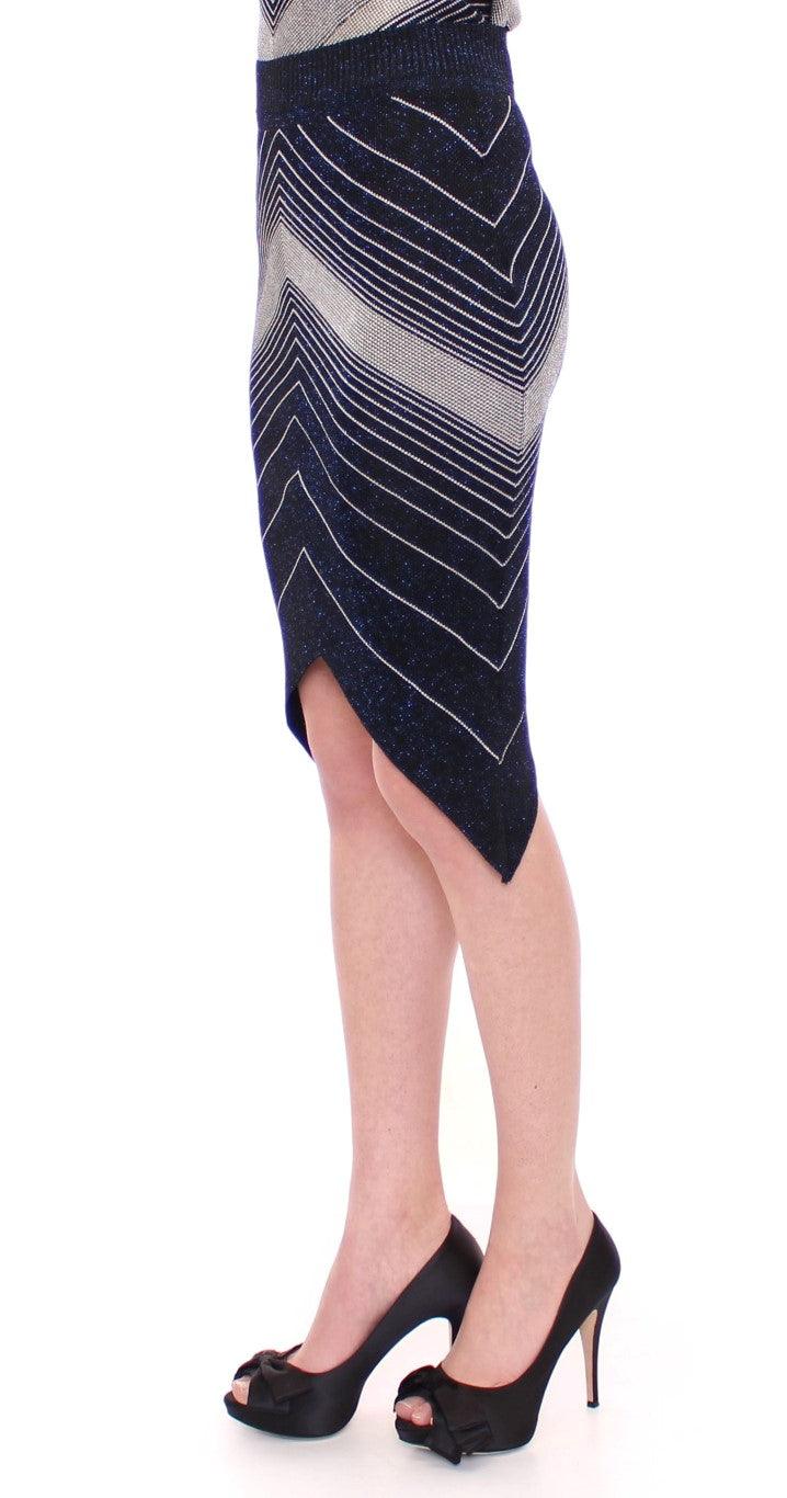 Knitted Chevron Striped Asymmetrical Skirt - Designed by Alice Palmer Available to Buy at a Discounted Price on Moon Behind The Hill Online Designer Discount Store
