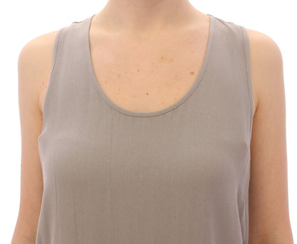 Gray Viscose Tank Top Shirt Blouse - Designed by Comeforbreakfast Available to Buy at a Discounted Price on Moon Behind The Hill Online Designer Discount Store