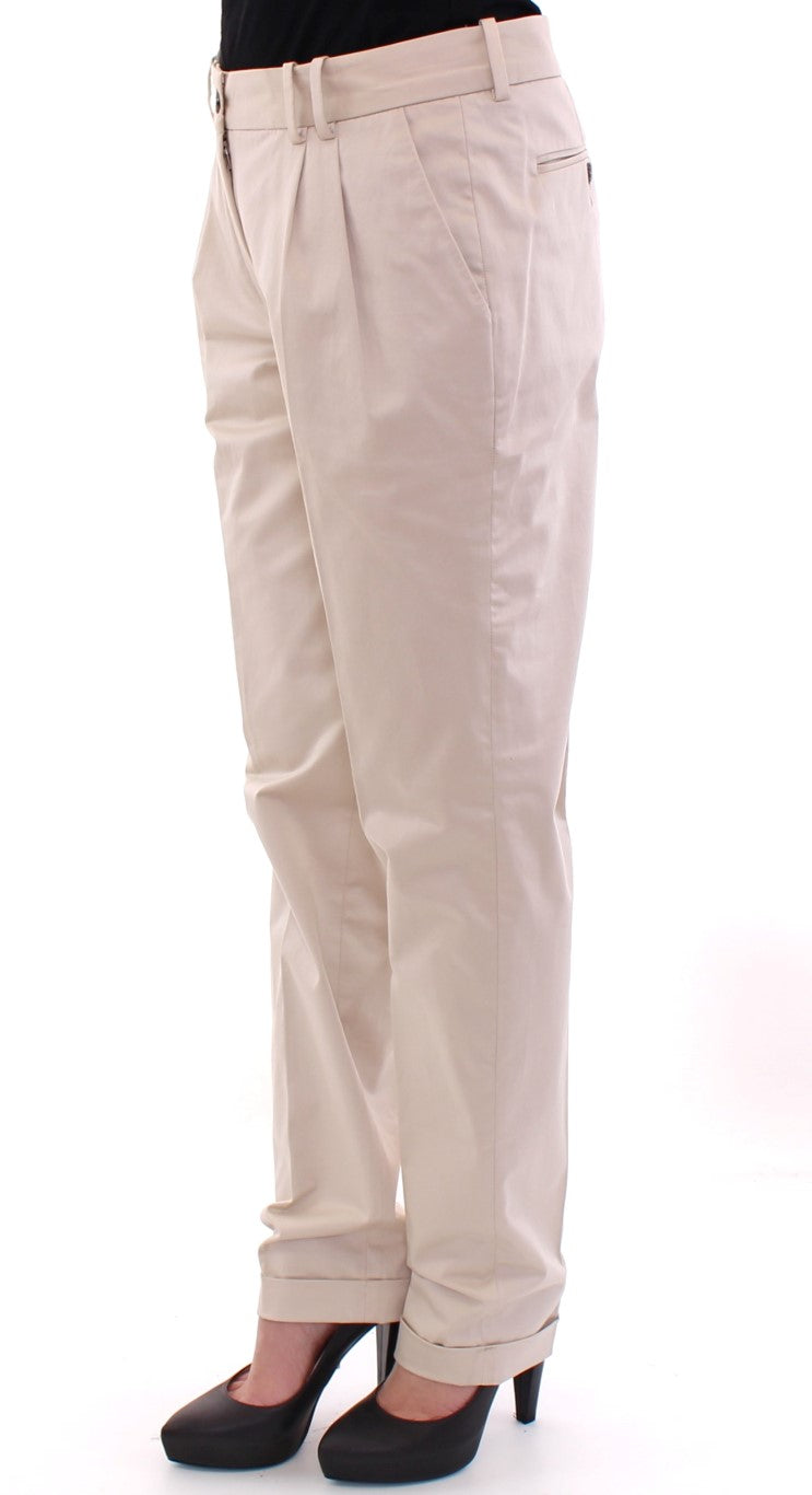 Beige Cotton Chinos Pants - Designed by Dolce & Gabbana Available to Buy at a Discounted Price on Moon Behind The Hill Online Designer Discount Store