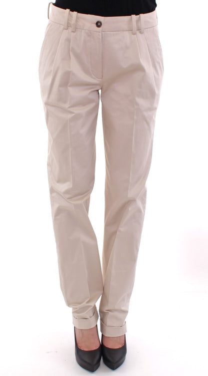 Beige Cotton Chinos Pants - Designed by Dolce & Gabbana Available to Buy at a Discounted Price on Moon Behind The Hill Online Designer Discount Store