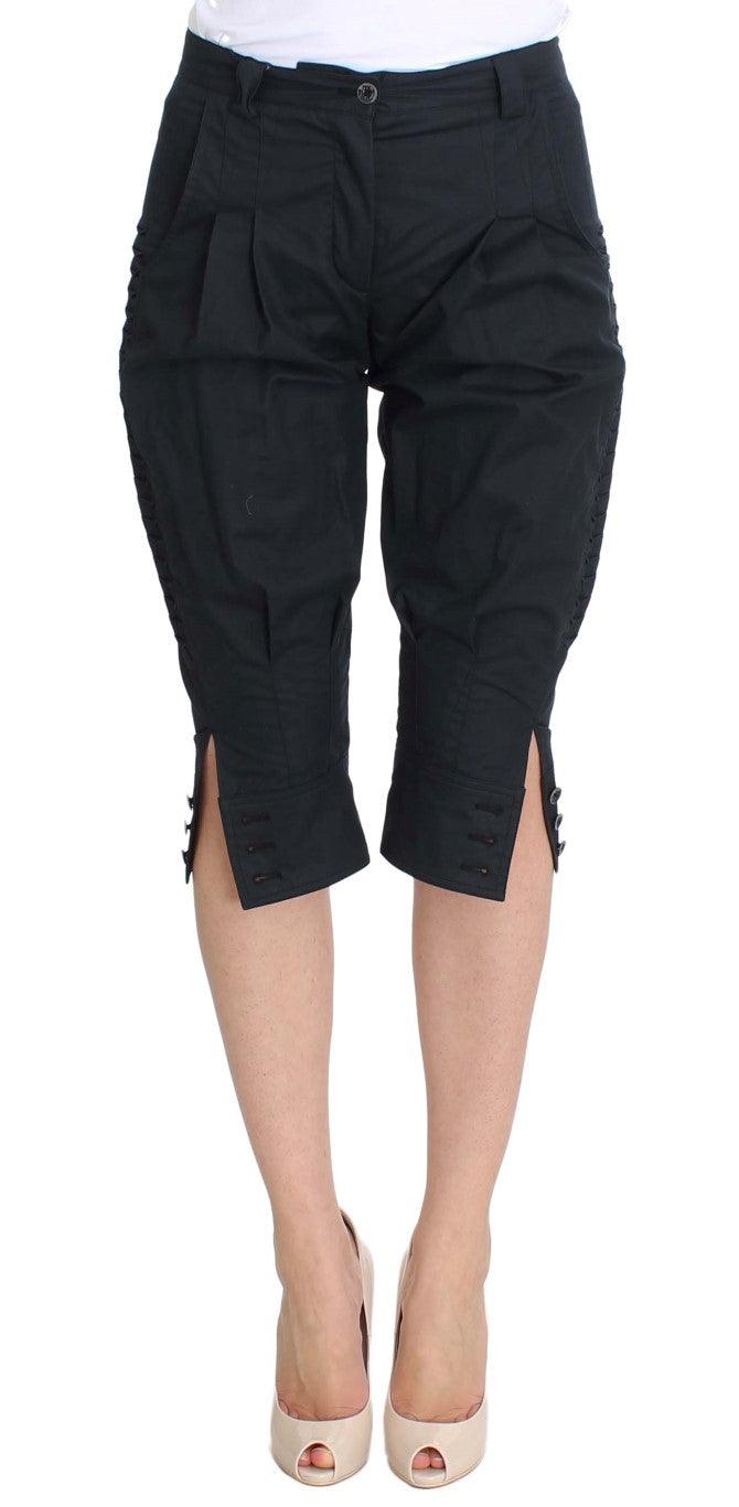 Blue Cotton 3/4 Length Pants - Designed by Ermanno Scervino Available to Buy at a Discounted Price on Moon Behind The Hill Online Designer Discount Store