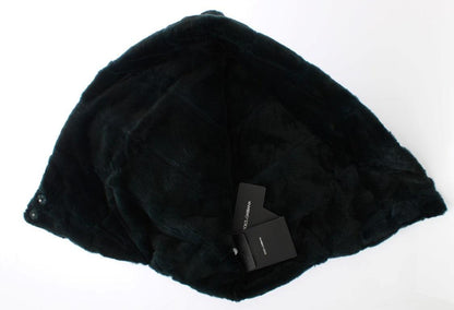 Green Weasel Fur Crochet Hood Scarf Hat - Designed by Dolce & Gabbana Available to Buy at a Discounted Price on Moon Behind The Hill Online Designer Discount Store