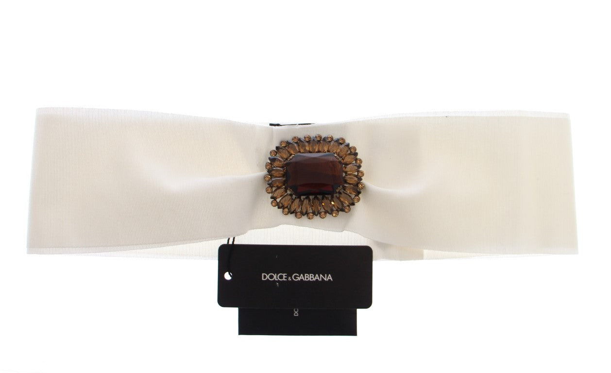 White Crystal Brass Wide Waist Runway Belt designed by Dolce & Gabbana available from Moon Behind The Hill's Women's Accessories range