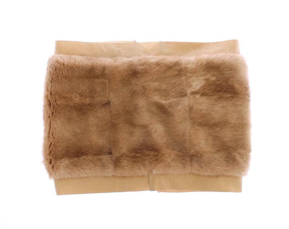 Beige MINK Fur Scarf Foulard Neck Wrap - Designed by Dolce & Gabbana Available to Buy at a Discounted Price on Moon Behind The Hill Online Designer Discount Store