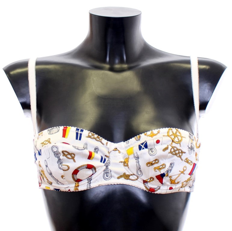 White Sailor Bra Panty Stretch Underwear designed by Dolce & Gabbana available from Moon Behind The Hill's Women's Clothing range
