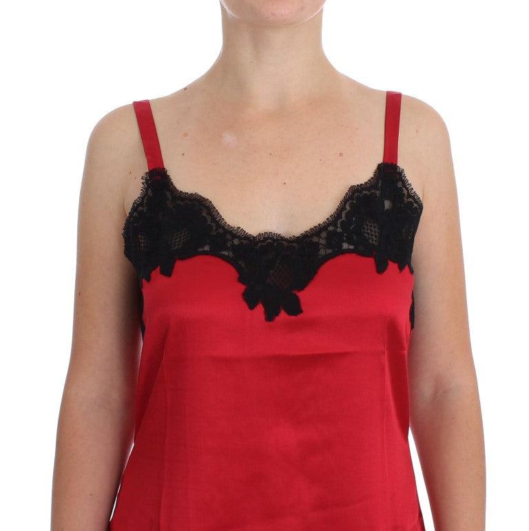 Red Black Silk Lace Dress Lingerie designed by Dolce & Gabbana available from Moon Behind The Hill's Women's Clothing range