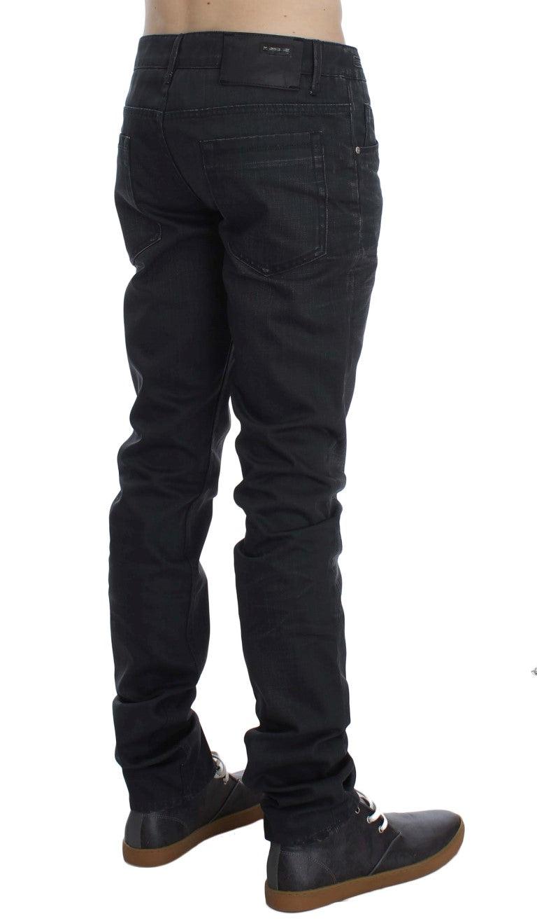 Grey Cotton Skinny Slim Fit Jeans - Designed by Acht Available to Buy at a Discounted Price on Moon Behind The Hill Online Designer Discount Store
