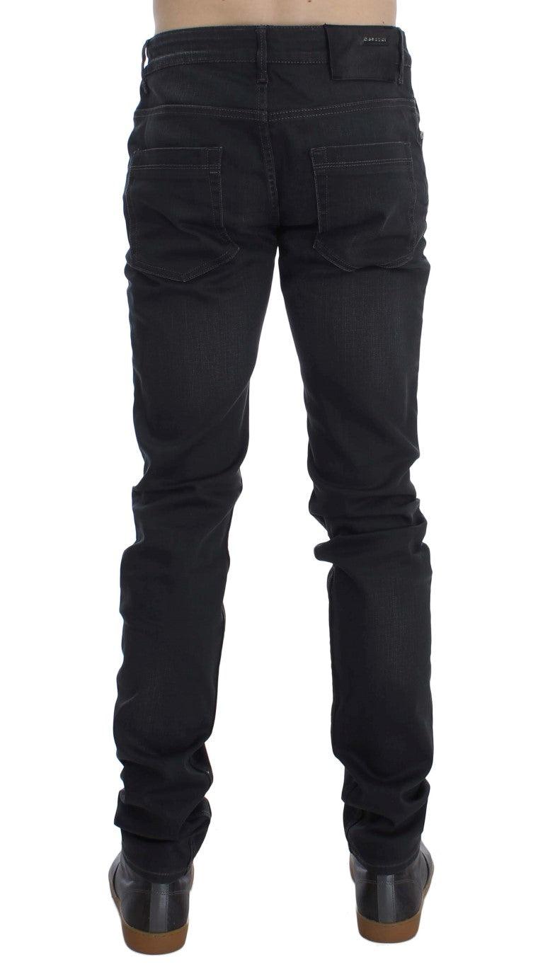 Grey Cotton Stretch Slim Fit Jeans - Designed by Acht Available to Buy at a Discounted Price on Moon Behind The Hill Online Designer Discount Store