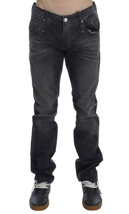 Grey Cotton Regular Low Fit Jeans - Designed by Acht Available to Buy at a Discounted Price on Moon Behind The Hill Online Designer Discount Store