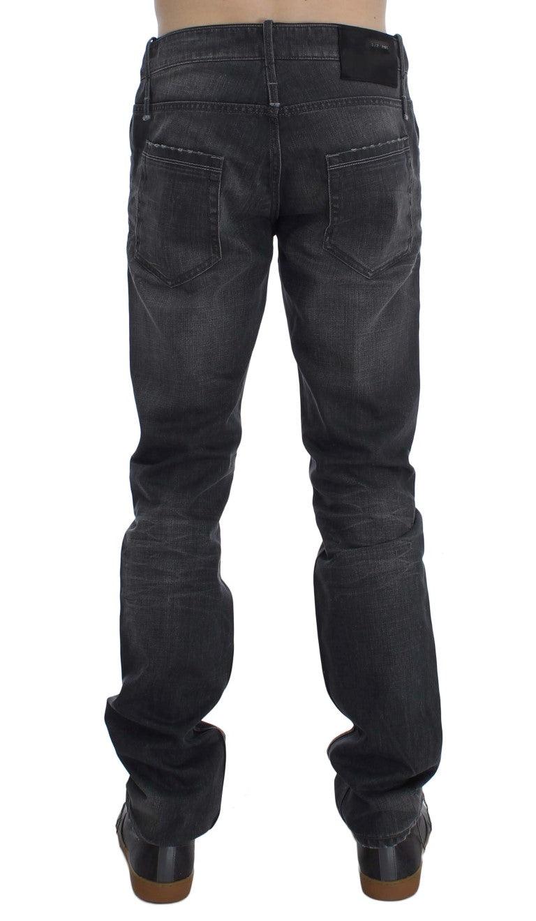 Grey Cotton Regular Low Fit Jeans - Designed by Acht Available to Buy at a Discounted Price on Moon Behind The Hill Online Designer Discount Store