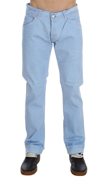 Blue Cotton Stretch Low Waist Fit Jeans - Designed by Acht Available to Buy at a Discounted Price on Moon Behind The Hill Online Designer Discount Store