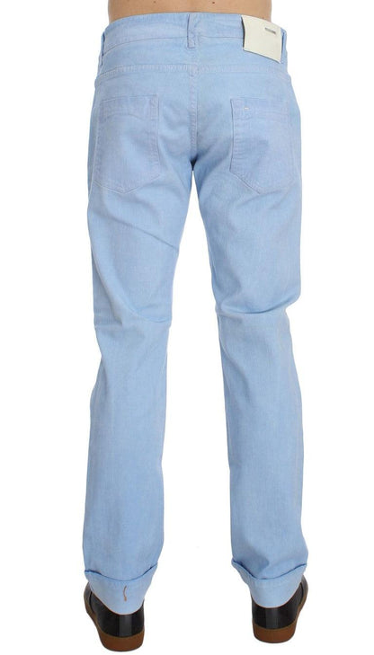 Blue Cotton Stretch Low Waist Fit Jeans - Designed by Acht Available to Buy at a Discounted Price on Moon Behind The Hill Online Designer Discount Store