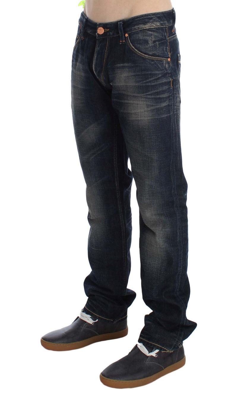Blue Wash Straight Fit Low Waist Jeans - Designed by Acht Available to Buy at a Discounted Price on Moon Behind The Hill Online Designer Discount Store