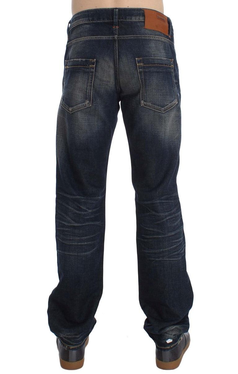 Blue Wash Straight Fit Low Waist Jeans - Designed by Acht Available to Buy at a Discounted Price on Moon Behind The Hill Online Designer Discount Store