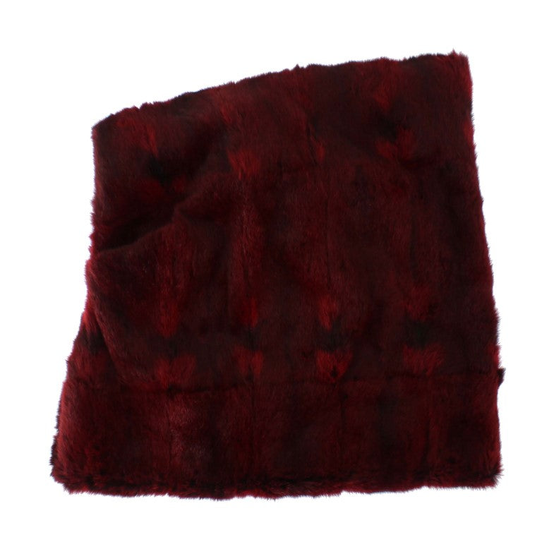 Bordeaux Hamster Fur Crochet Hood Scarf Hat - Designed by Dolce & Gabbana Available to Buy at a Discounted Price on Moon Behind The Hill Online Designer Discount Store
