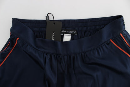Blue Silk Stretch Sleepwear Shorts - Designed by Dolce & Gabbana Available to Buy at a Discounted Price on Moon Behind The Hill Online Designer Discount Store