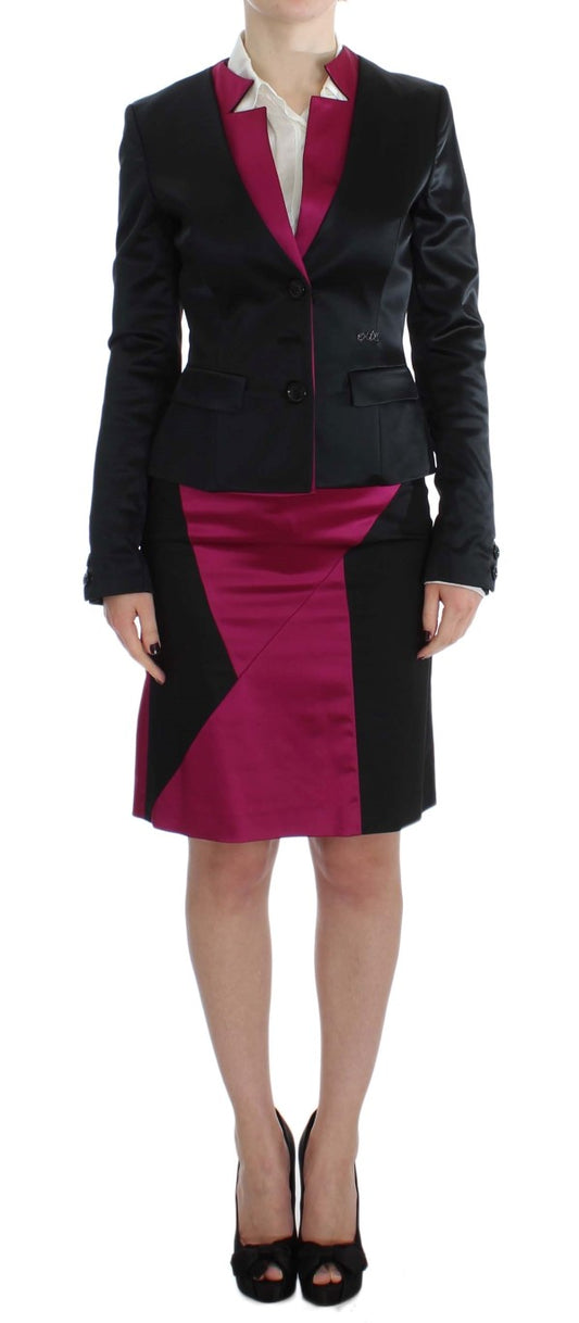 Black Pink Two Piece Suit Skirt & Blazer - Designed by Exte Available to Buy at a Discounted Price on Moon Behind The Hill Online Designer Discount Store