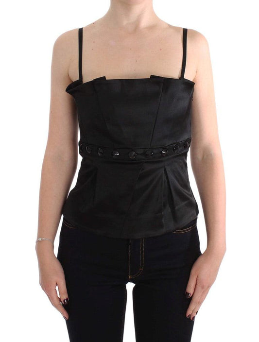 Black Tank Party Evening Top Blouse - Designed by Exte Available to Buy at a Discounted Price on Moon Behind The Hill Online Designer Discount Store