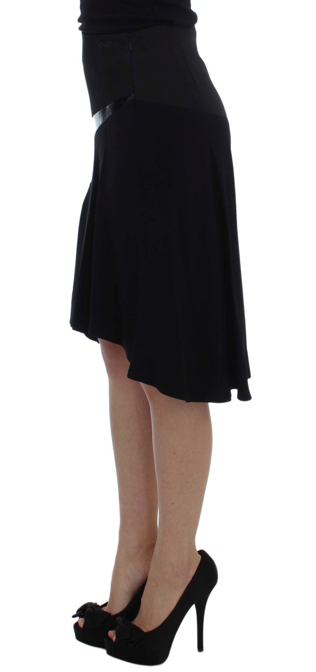 Exte Black Blue Cotton Stretch Straight Skirt - Designed by Exte Available to Buy at a Discounted Price on Moon Behind The Hill Online Designer Discount Store