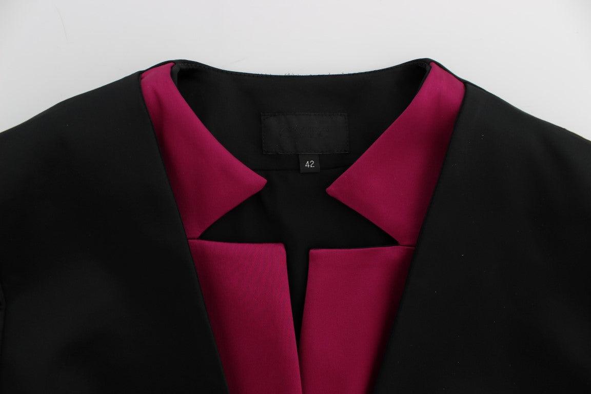 Black Pink Stretch Blazer Jacket - Designed by Exte Available to Buy at a Discounted Price on Moon Behind The Hill Online Designer Discount Store