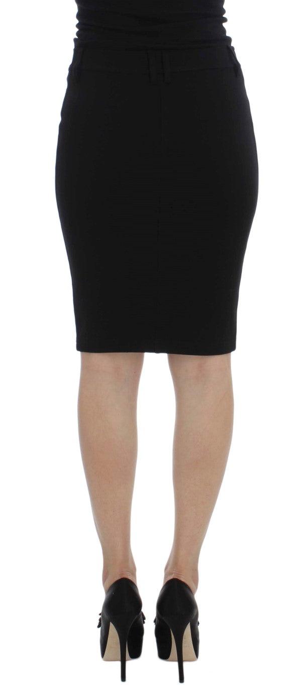 Black Straight Pencil Skirt - Designed by PLEIN SUD Available to Buy at a Discounted Price on Moon Behind The Hill Online Designer Discount Store