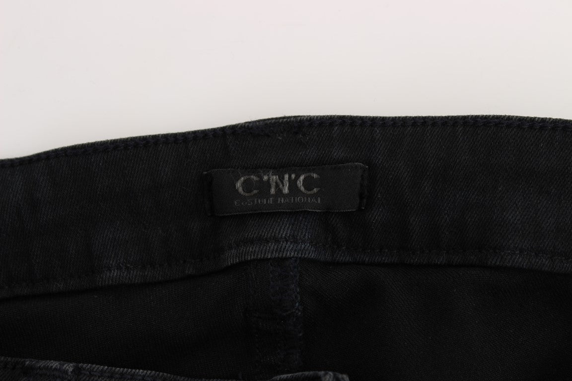 Black Cotton Slim Fit Denim Jeans - Designed by Costume National Available to Buy at a Discounted Price on Moon Behind The Hill Online Designer Discount Store