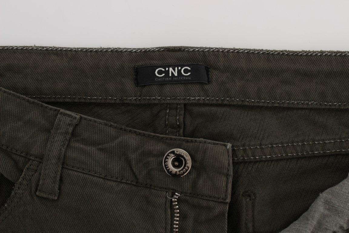 Green Cotton Blend Slim Fit Jeans designed by Costume National available from Moon Behind The Hill's Women's Clothing range