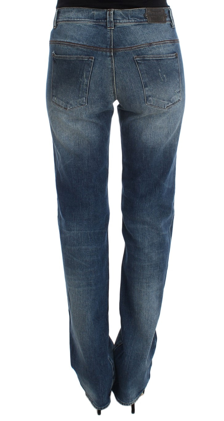 Blue Wash Cotton Blend Slim Fit Jeans - Designed by Ermanno Scervino Available to Buy at a Discounted Price on Moon Behind The Hill Online Designer Discount Store