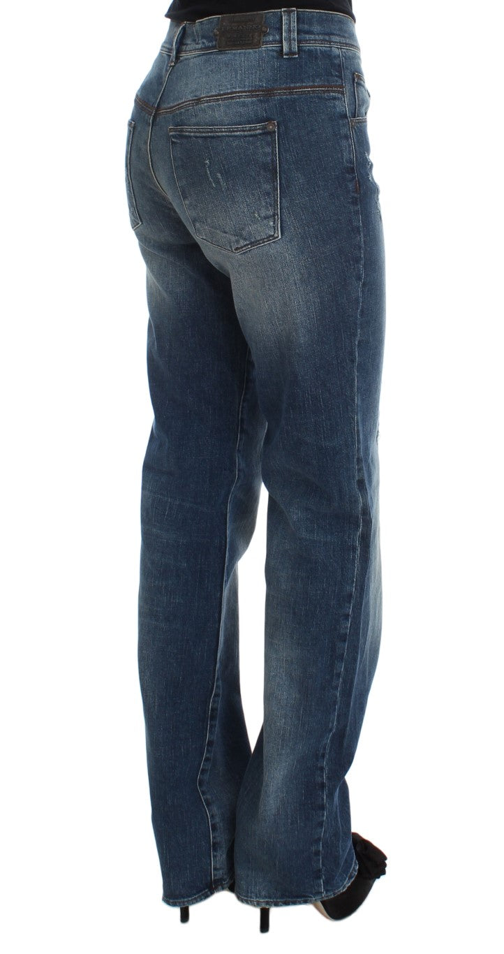 Blue Wash Cotton Blend Slim Fit Jeans - Designed by Ermanno Scervino Available to Buy at a Discounted Price on Moon Behind The Hill Online Designer Discount Store
